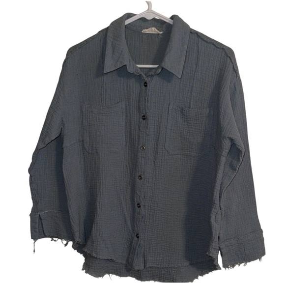 🌹NEW IN SAGE RAYON BUTTON DOWN BLOUSE - Picture 1 of 8